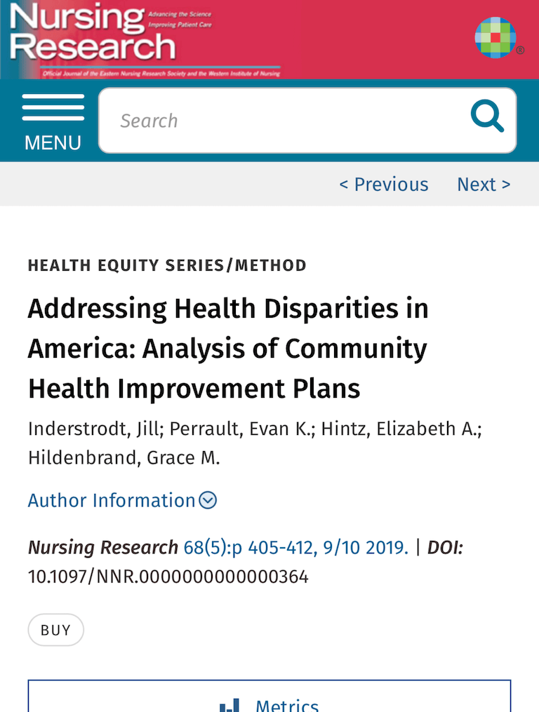 Addressing Health Disparities in America: Analysis of Community Health Improvement Plans