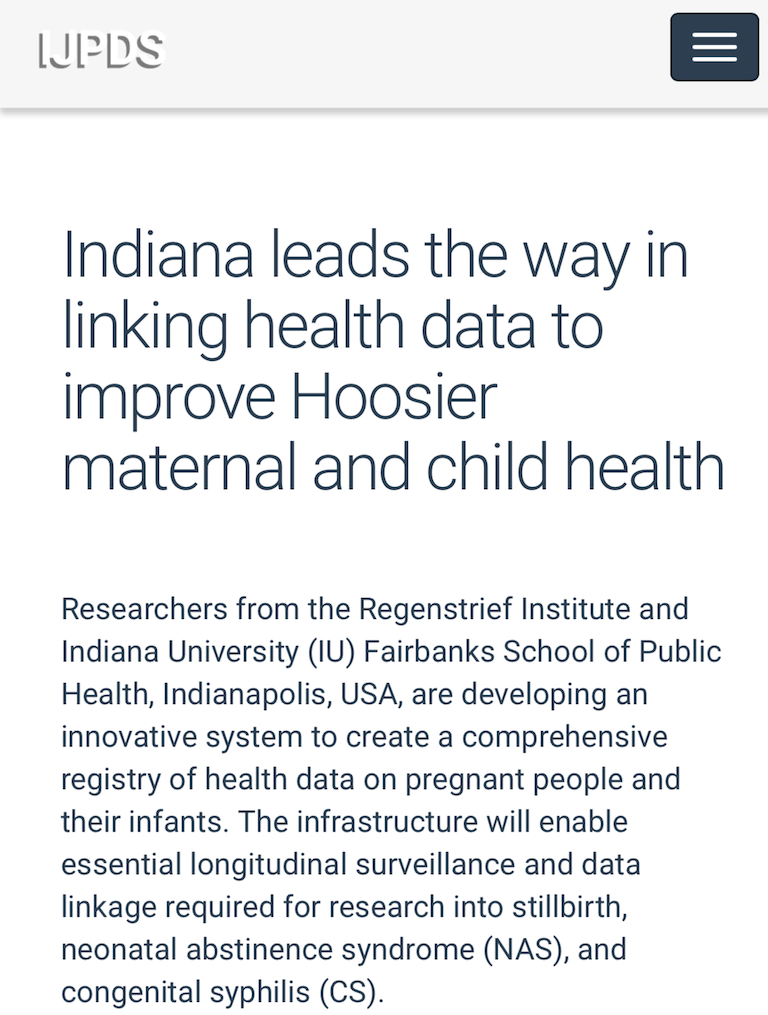 Indiana leads the way in linking health data to improve Hoosier maternal and child health